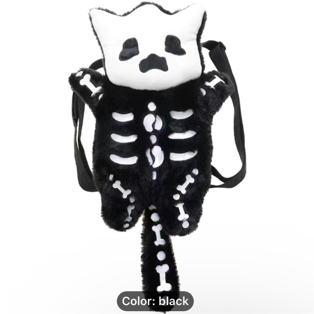 CAT SKELETON Backpack Bag/Purse